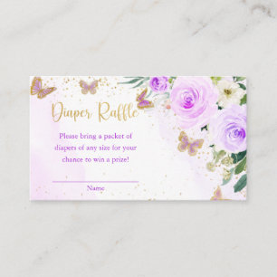 Lavender Floral Butterfly Baby Shower Enclosure Ca Card