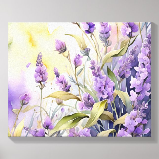 Lavender Floral Canvas Art Canvas Photo Tile (Front Set)