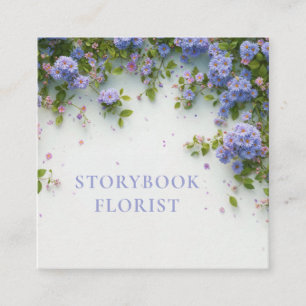 Lavender Floral Cascade Periwinkle Spring Square Business Card