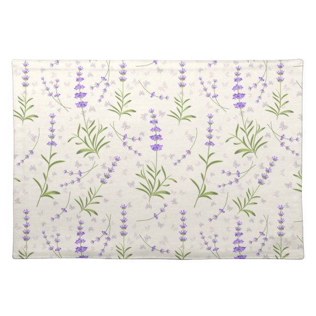 Lavender Floral Cloth Placemat (Front)