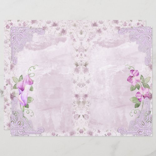 Lavender Floral Countr Chic Scrapbook Journal Page