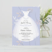 Lavender Floral Elegance Bride Gown Bridal Shower Invitation (Standing Front)