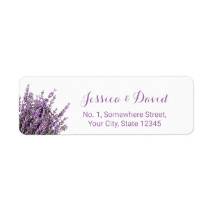 Lavender Floral Elegant Purple Wedding Label