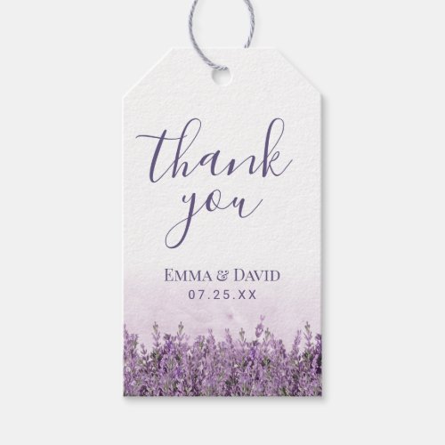 Lavender Floral Elegant Wedding Favor Gift Tags