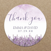 Lavender Floral Elegant Wedding Thank You