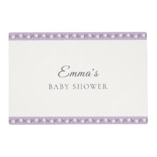 Lavender Floral Emma Baby Shower Placemat