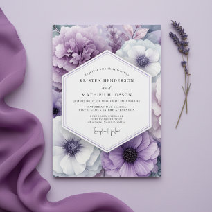 Lavender Floral Enchantment Wedding Invitation