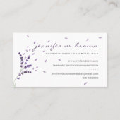 Lavender floral Essential Oils Business Card (Back)