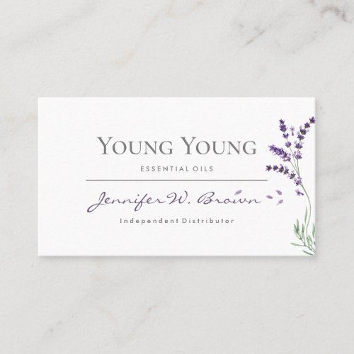 Lavender floral Essential Oils Distributor Business Card