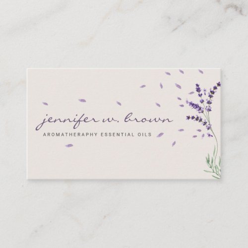 Lavender floral Essential Oils Ivory Business Card