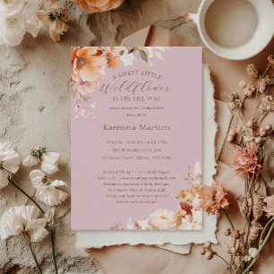 Lavender Floral Fall Little Wildflower Baby Shower Invitation