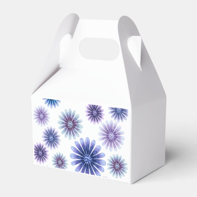 Lavender Floral Favor Box (Front Side)