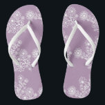 Lavender Floral Flip Flops<br><div class="desc">A cute guest favor addition to your destination beach or poolside wedding reception! Let your lady guests dance the night away in these comfortable "dancing shoes" flip flops. Place the flip flops in a basket beside the dance floor. Sample background color is shown in a lavender or light purple -click...</div>