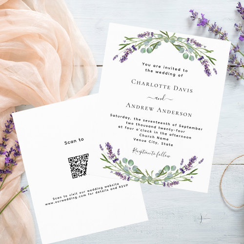 Lavender floral formal QR Details budget wedding