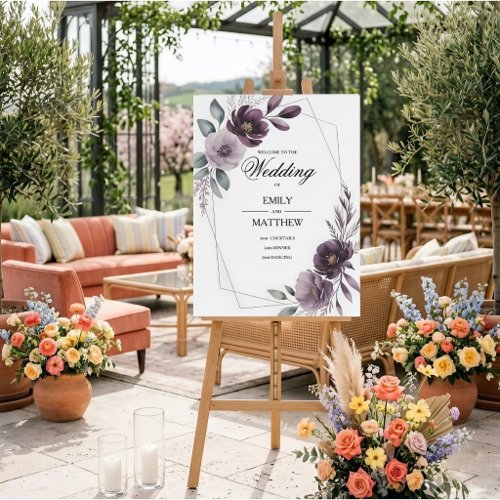 Lavender Floral Framed Wedding Foam Board