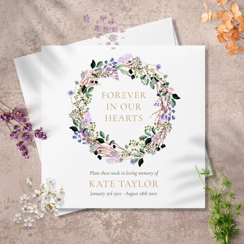 Lavender Floral Funeral Memorial Seed Packet Envelope