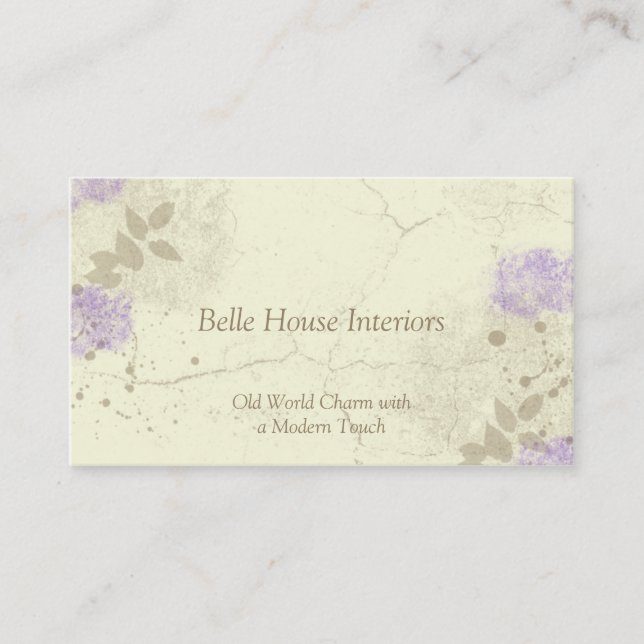 Lavender Floral Garden Business Card (Front)