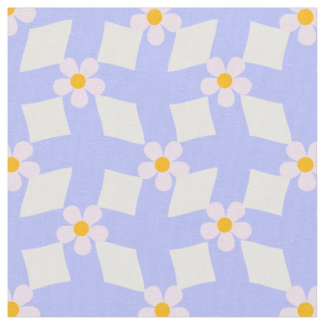 Lavender Floral Geometric Fabric by Yard (Close Up)