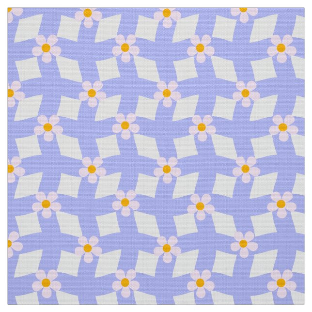 Lavender Floral Geometric Fabric by Yard (Swatch)