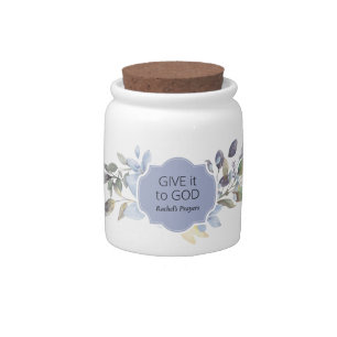 Lavender Floral Give it to God Custom Prayer Jar