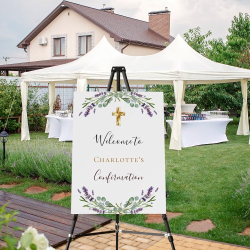 Lavender floral greenery Confirmation welcome Foam Board