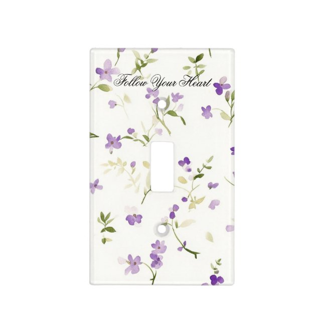 Lavender Floral Heart Light Switch Cover | Zazzle