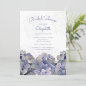 Lavender Floral Hydrangea Bridal Shower Invitation (Standing Front)