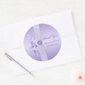 Lavender Floral Jewelled 3" Round Sticker (Envelope)