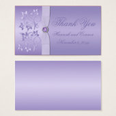 Lavender Floral Jewelled Wedding Favor Tag (Front & Back)