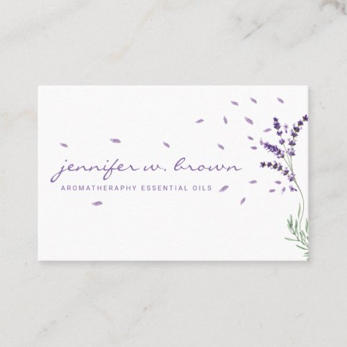 Lavender floral leaves Essential Oils Business Card