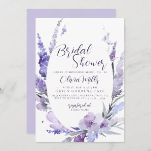 Lavender Floral Lilac Botanical Bridal Shower Invitation