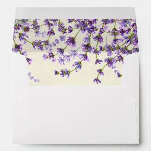 lavender floral lined invitation envelopes