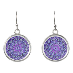 Lavender Floral Mandala Earrings