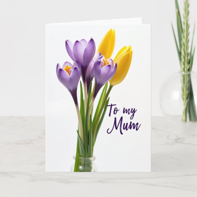 Lavender Floral Mum Card (Front)