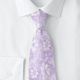 Lavender Floral Neck Tie