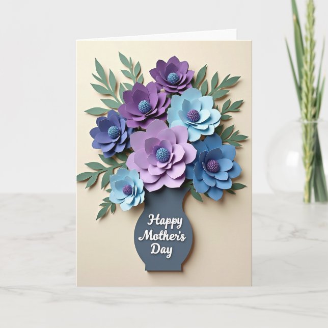 Lavender Floral Paper Art Card (Front)