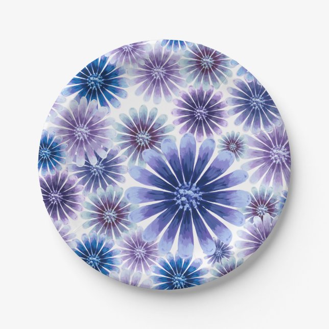 Lavender Floral Paper Plate (Front)