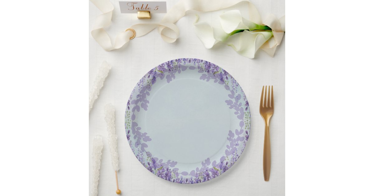 Lavender Floral Party Plates Zazzle
