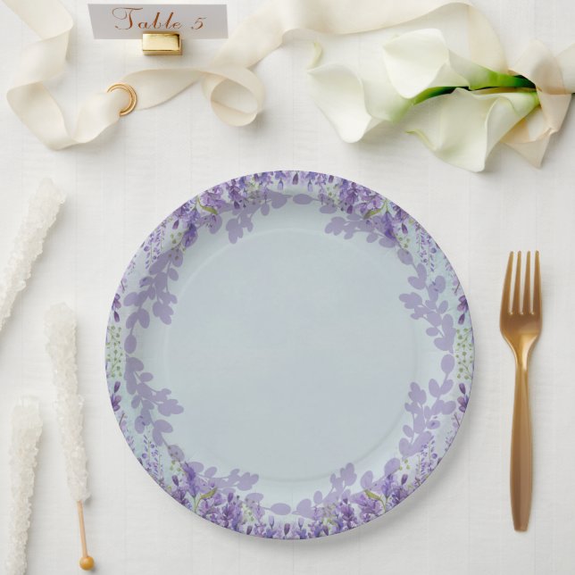 Lavender Floral Party Plates (Wedding)