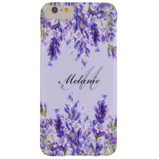 Lavender Floral Pastel Purple Girly Monogram Barely There iPhone 6 Plus Case