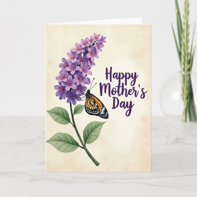 Lavender Floral Pattern Card (Front)