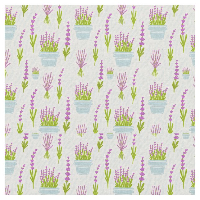 Lavender Floral Pattern Fabric (Close Up)