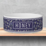 Lavender Floral Pattern Name Template Pet Bowl<br><div class="desc">Floral Pattern in Purple and Green Personalized Pet Bowls with Name Template: Stylish, Trendy, and Adorable! Our custom-designed bowls feature a watercolor flower pattern in purple, green, and white, perfect for both cats and dogs. Personalize with your pet's name for a unique touch. These preppy and chic bowls add charm...</div>