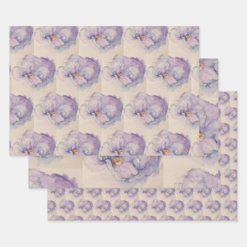 Lavender Floral Pattern Wrapping Paper Sheets by GiftMePlease at Zazzle