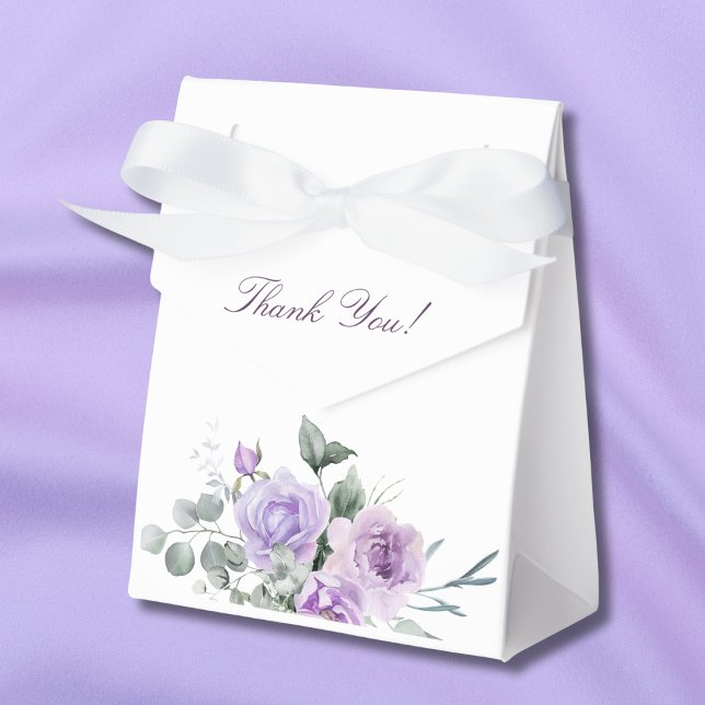 Lavender Floral Peony Bridal Shower Favor Boxes (Creator Uploaded)