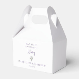 Lavender Floral Personalized Names Wedding Favor Boxes