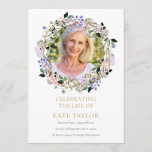 Lavender Floral Photo Funeral Order Of Service Program