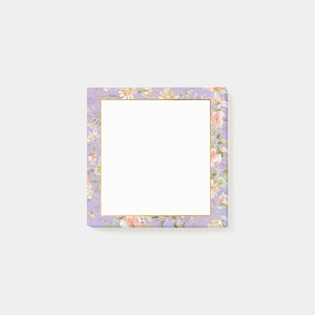 Lavender Floral Post-it Notes (Front)