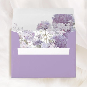 Lavender Floral Printed Wedding Liner & Addressed Envelope