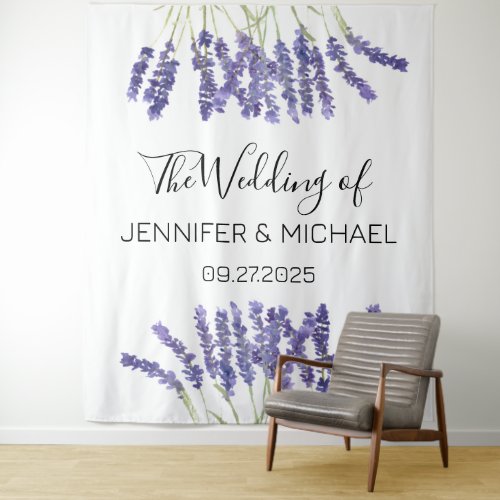Lavender Floral Purple Flowers Wedding Tapestry
